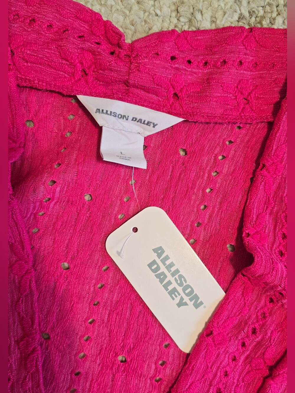 Allison Daley NWT Raspberry Cardigan Size Large - Picture 4 of 5